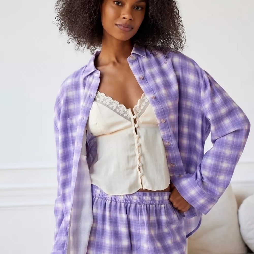 Urban Outfitters Out From Under Joslyn Flannel Button Down Shirt